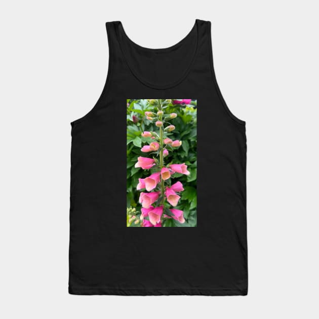 Perennial Pink Foxglove Flower Tank Top by Photomersion